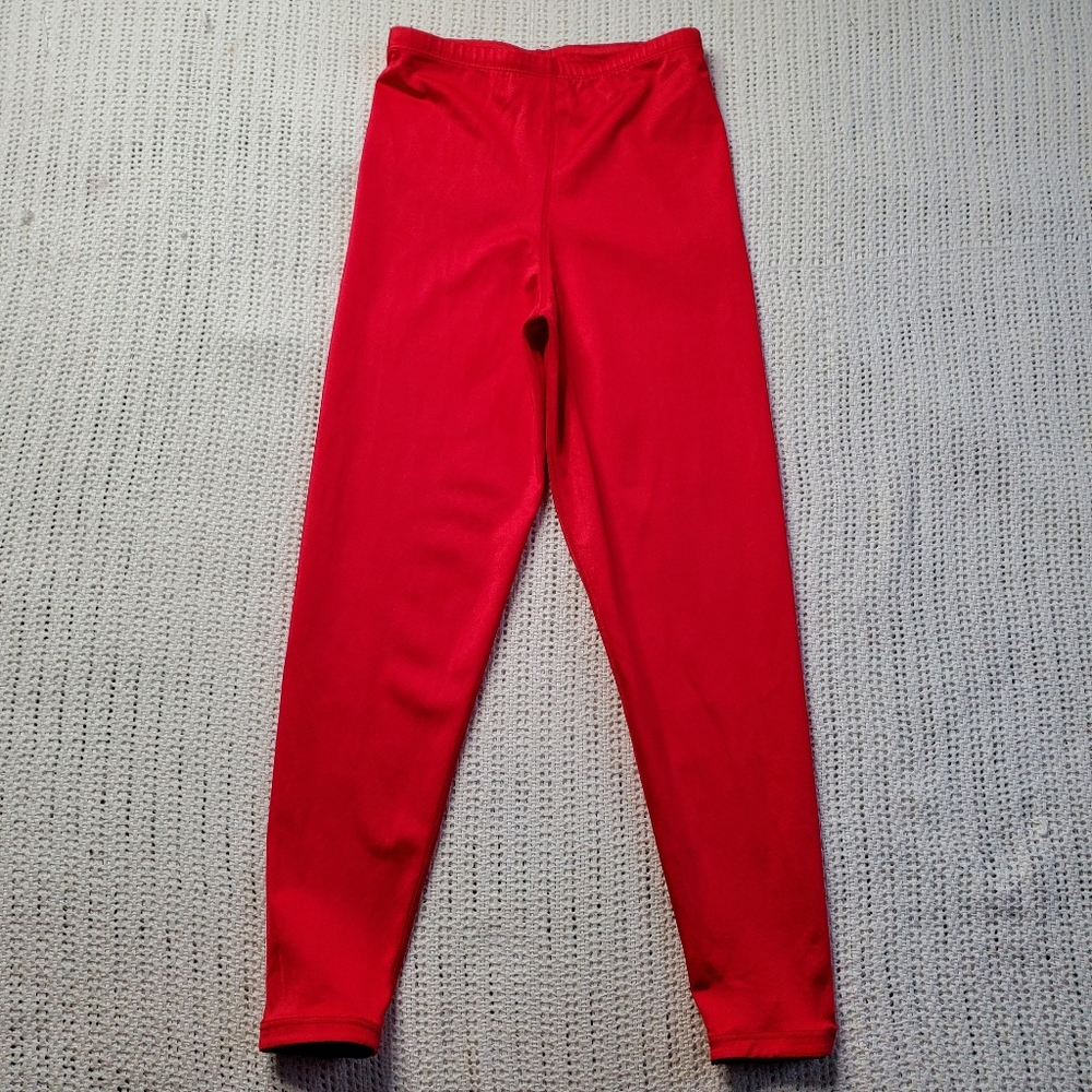 Vintage Game Gear GG Running Tights Red Nylon Spandex Pants Adult Sz Small